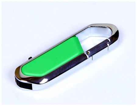 Apexto Флешка для нанесения логотипа в виде карабина (32 Гб / GB USB 2.0 Зеленый/Green 060 Flash drive Модель 317) 19848756351976