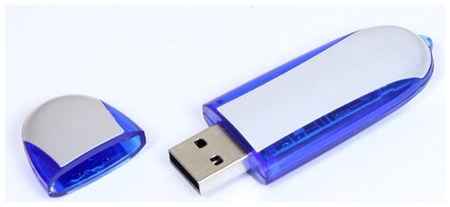 Овальная флешка для нанесения логотипа (4 Гб / GB USB 2.0 Синий/Blue 017) 19848756392091