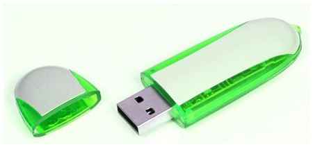 Овальная флешка для нанесения логотипа (4 Гб / GB USB 2.0 Зеленый/Green 017) 19848756549924