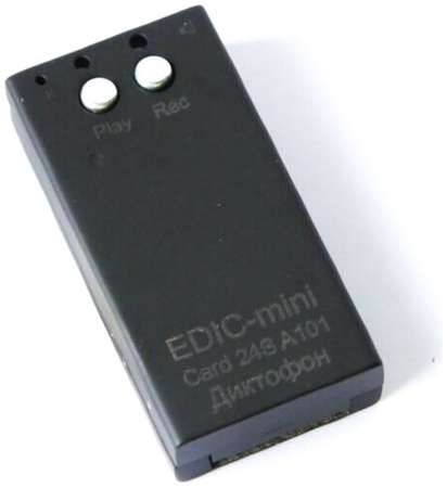 Диктофон с распознаванием речи Edic-mini Edic-мини A101 (microSD) 2 подарка (Power-bank 10000 mAh SD карта) - цифровые маркеры для определения подлинности, диктофон с