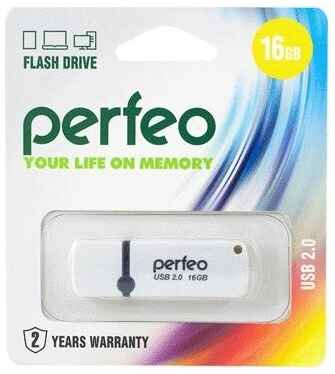 Флеш-диск Perfeo USB 16GB C07 White PF-C07W016 19848757786649