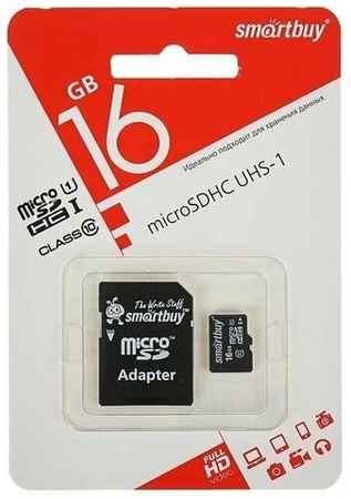 OEM Карта памяти MicroSDHC 16GB Class 10 Smartbuy + SD адаптер