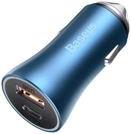 Зарядный комплект Baseus Golden Contactor Pro Dual (USB+USB-C), 40 Вт, RU, синий 19848768183927