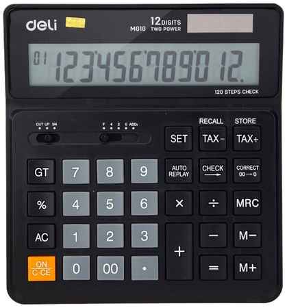 Калькулятор бухгалтерский Deli EM01020 черный, 12-разрядный 19848773553223