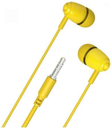 Наушники Perfeo Alto, mini jack 3.5 mm, желтые