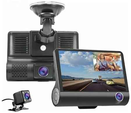 MDHL Автомобильный видеорегистратор с 3 камерами, непрерывная, циклическая, съемка салона, экран 4 дюйма Car DVR WDR Full HD 504
