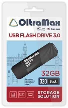 USB Flash Drive 32GB - OltraMax 320 3.0 OM-32GB-320-Black 19848796103821