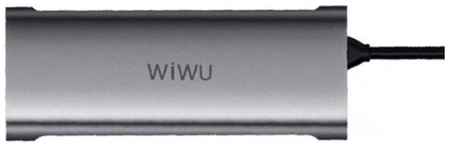 Хаб USB Wiwu Alpha A11312H Type-C - 3xUSB / 2xHDMI / VGA / RJ45 / AUX 3.5 Grey 6973218930145 19848797452303