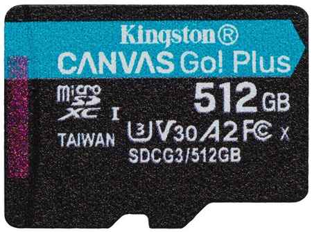 Флеш карта microSD 512GB Kingston microSDXC Class 10 UHS-I U3 V30 Canvas Go Plus 170MB/s 19848798051149