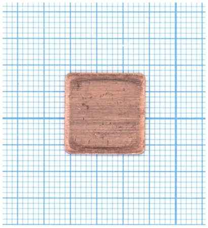 Медная термопрокладка, толщина 1,0мм - 1шт. (15x15 мм)
