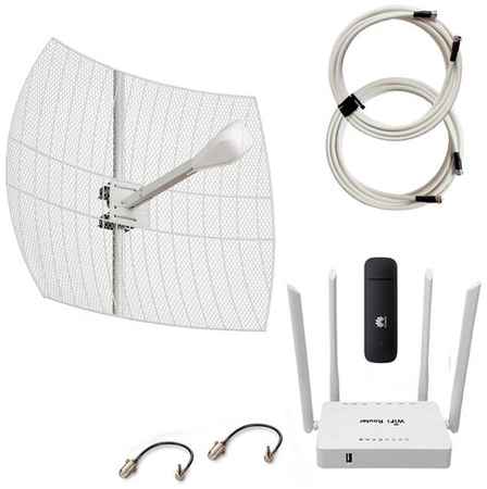 MiGLink Комплект Интернета c Антенной LTE MiMO 24dBi + 4G модем + WiFi Роутер для Дома и Дачи под Безлимитный Интернет 19848798979925