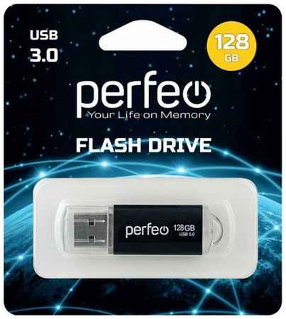 USB флешка Perfeo USB 3.0 128GB C14 Black metal series 19848801228383