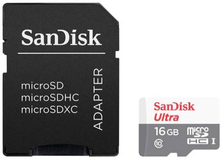 Карта памяти SanDisk Ultra microSDHC + SD Adapter 16GB 80MB/s Class 10 19848818531198