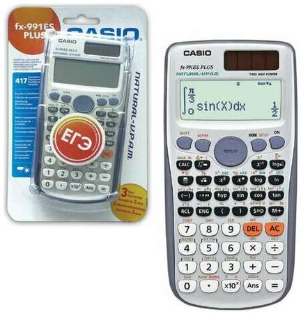 Калькулятор инженерный CASIO FX-991ES PLUS-2SETD (162х77 мм), 417 функций, двойное питание, сертифицирован для ЕГЭ, FX-991ESPLUS-2S 19848830726800
