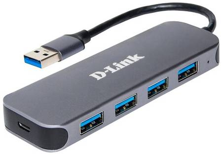 USB-концентратор D-Link DUB-1341/C, разъемов: 4, черный 19848837414392