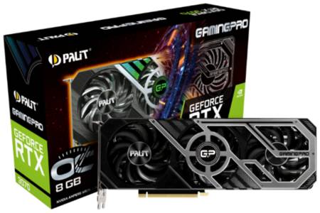 Видеокарта Palit GeForce RTX 3070 GamingPro OC 8GB (NE63070S19P2-1041A), Retail 19848840039534