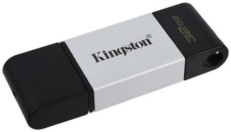 Флешка Kingston DataTraveler 80 32 ГБ, 1 шт., черный/серебристый 19848844222907