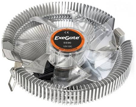Кулер для процессора ExeGate EE90, серебристый/прозрачный 19848854887389