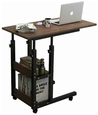 LETTBRIN Прикроватный столик для ноутбука или планшета, на колесиках, с регулировкой высоты, с полками 19848857416232