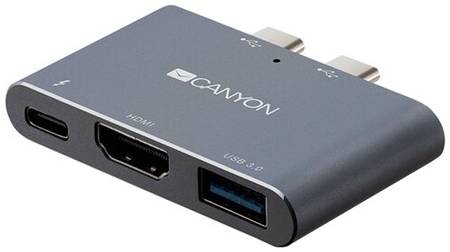 USB-концентратор Canyon 3-в-1 Thunderbolt 3 (CNS-TDS01DG), разъемов: 2, серый 19848866283472