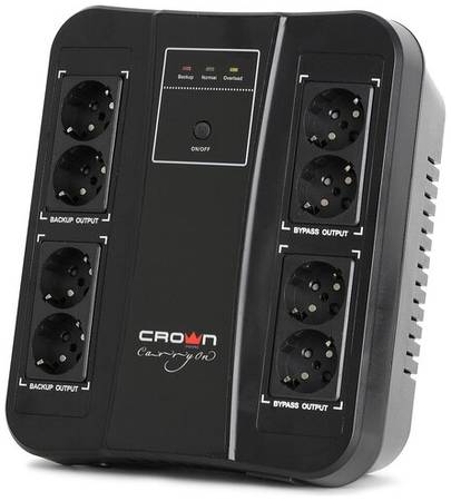 Интерактивный ИБП CROWN MICRO CMUS-255 EURO SMART черный 390 Вт 19848872203337