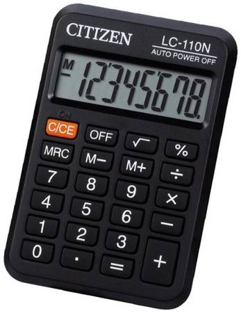 Калькулятор карманный CITIZEN LC-110N, черный 19848874768963