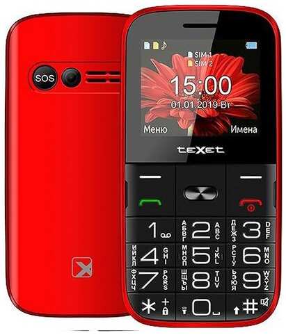 Телефон teXet TM-B227, 2 SIM, красный 19848880411320