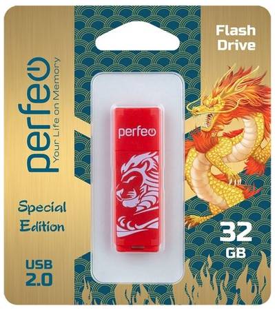 Флеш Perfeo USB 32GB C04 Red Lion 19848882057310