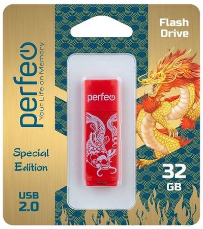 Флеш Perfeo USB 32GB C04 Red Koi Fish 19848882057311