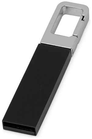 Yoogift Флеш-карта USB 2.0 16 Gb с карабином Hook, черный/серебристый 19848900826514