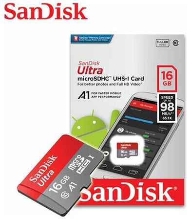 Флэш карта SanDisk 16 Gb Micro SD Сlass 10 19848901066714