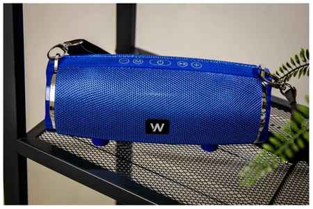 Колонка беспроводная музыкальная Bluetooth, WALKER, WSP-160, переносная портативная блютуз система для компьютера, аудиотехника и телевизора, синяя