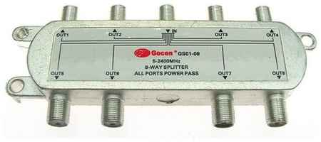 Вседиапазонный делитель Gecen GS01-08 на 8 точек, для спутникового, эфирного, кабельного тв