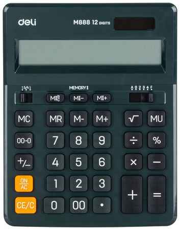 Калькулятор настольный Deli EM888F-green зеленый 12-разр 19848904806037