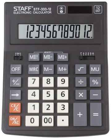 Калькулятор настольный 12 разрядов STAFF PLUS STF-333, двойное питание 19848905768368