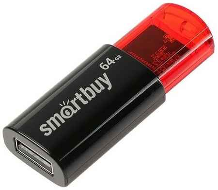 Флешка Smartbuy Click, 64 Гб, USB2.0, чт до 25 Мб/с, зап до 15 Мб/с, чёрная 19848905828550