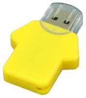 Пластиковая флешка для нанесения логотипа в виде футболки (64 Гб / GB USB 3.0 Желтый/Yellow Football_man футболка для подарка на 23 февраля) 19848906249744