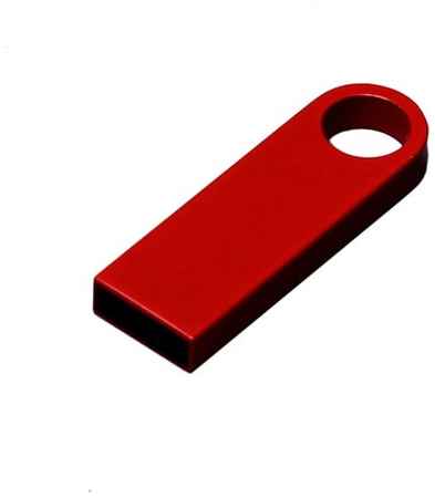 Компактная металлическая флешка с круглым отверстием (64 Гб / GB USB 2.0 Красный/Red mini3 Флеш накопитель apexto U904A металлический брелок OEM) 19848906249764
