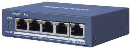 Коммутатор Hikvision DS-3E0505P-E 1x100Mb 4G 4PoE+ 60W неуправляемый 19848906932775