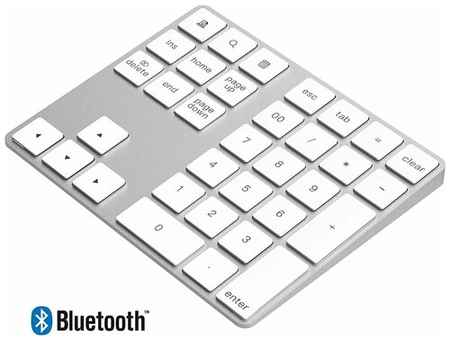 Клавиатура беспроводная JD-Tec BTJ-34k для Macbook, 34 клавиши, серебристая / Цифровой блок для ноутбука 19848909583273