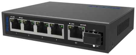 PV-POE04G1S1 PV-Link v.2068 - 6 портовый коммутатор 4хРоЕ 802.3af/at 10/100 Мбит/с, 1 LAN 1 Гбит/с, 1xSFP, выход суммарно 65 Вт 19848909885780