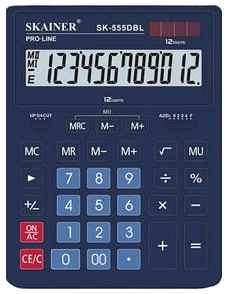 ИНТЭК Калькулятор Skainer SK-555BL большой настольный (12 разрядов) 155x205x35мм 19848913927327