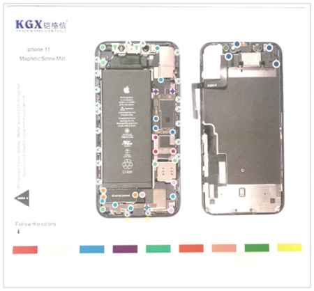 KGX Магнитный коврик - карта болтов для iPhone 11