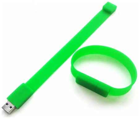 MSKBraslet Флешка-браслет С01, 16 ГБ ярко-зеленая 802С, размер взрослый