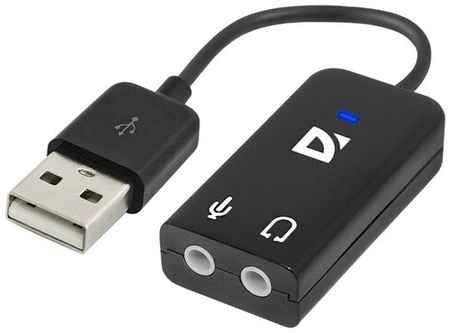 Внешняя USB звуковая карта с USB на 2xJack 3.5 Defender 0.1м черная