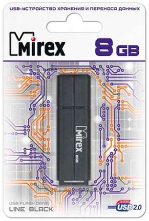 Флешка USB Flash Drive MIREX LINE BLACK 8GB 19848943725409