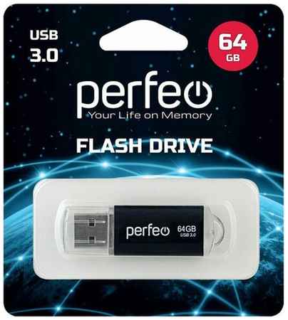 USB флешка Perfeo 3.0 64GB C14 Black metal series 19848952116792