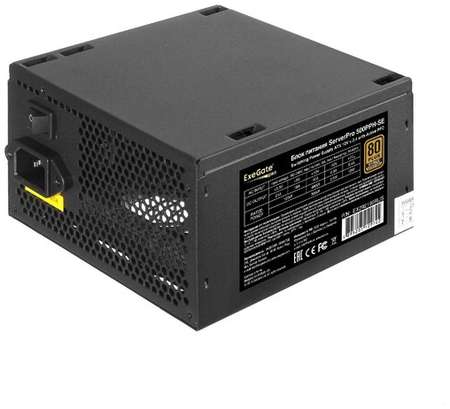 Блок питания EXEGATE ServerPRO 80 PLUS® Bronze 500PPH-SE (ATX, for 3U+ cases, APFC, КПД 89% (80 PLUS Bronze), 12cm fan, 24p, (4+4)p, PCIe, 5 19848959431931