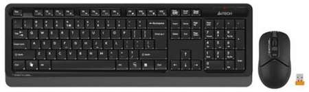 Клавиатура Wireless A4Tech FG1012 BLACK клав: черный/серый мышь: черный USB Multimedia 1599033 19848959437590