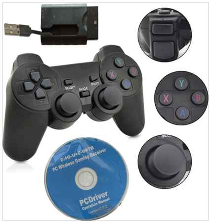 GAMEPADS Беспроводной Геймпад/Джойстик/Контроллер для PS1/PS2/PS3/PC/Android/TV, черный 19848959980638